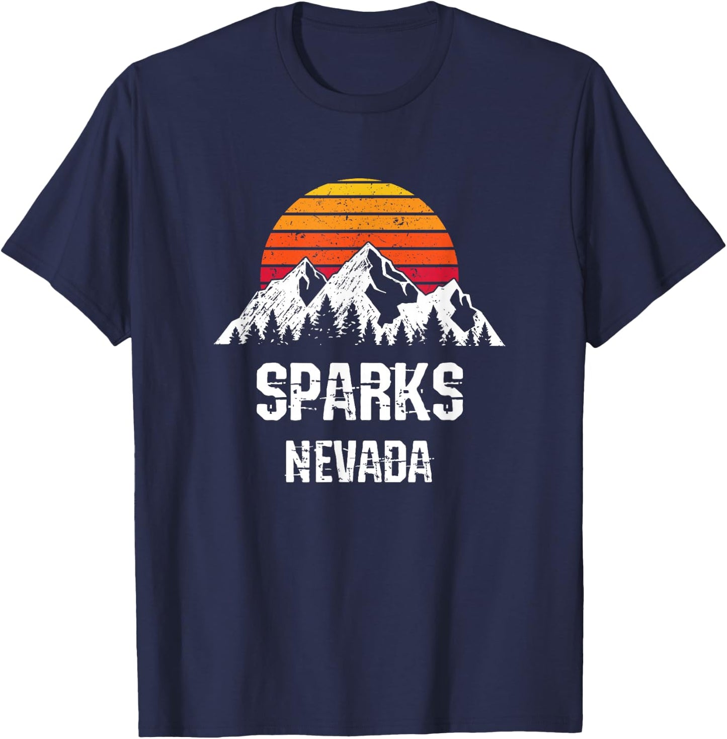 Sparks Nevada Distressed Retro Gift T-Shirt - T-Shirt | Navy