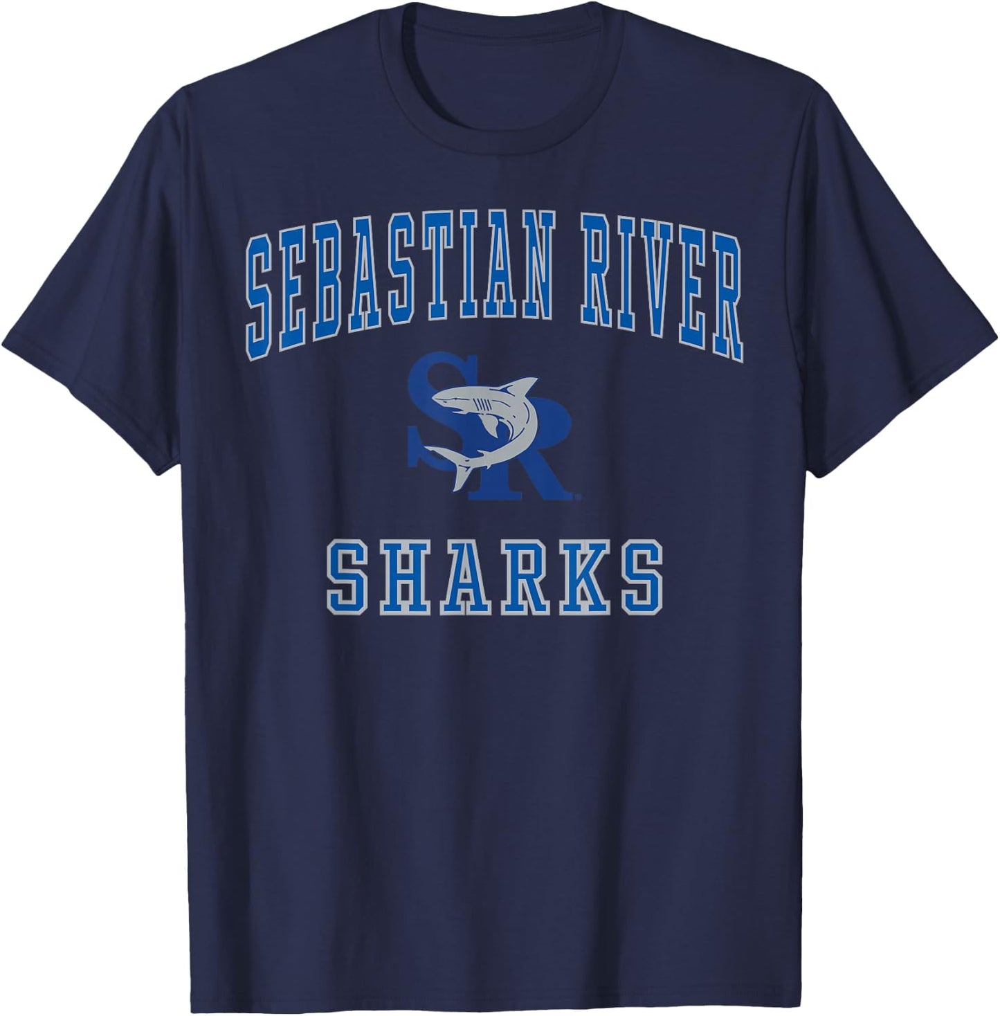 Sebastian River High School Sharks C1 T-Shirt - T-Shirt | Navy