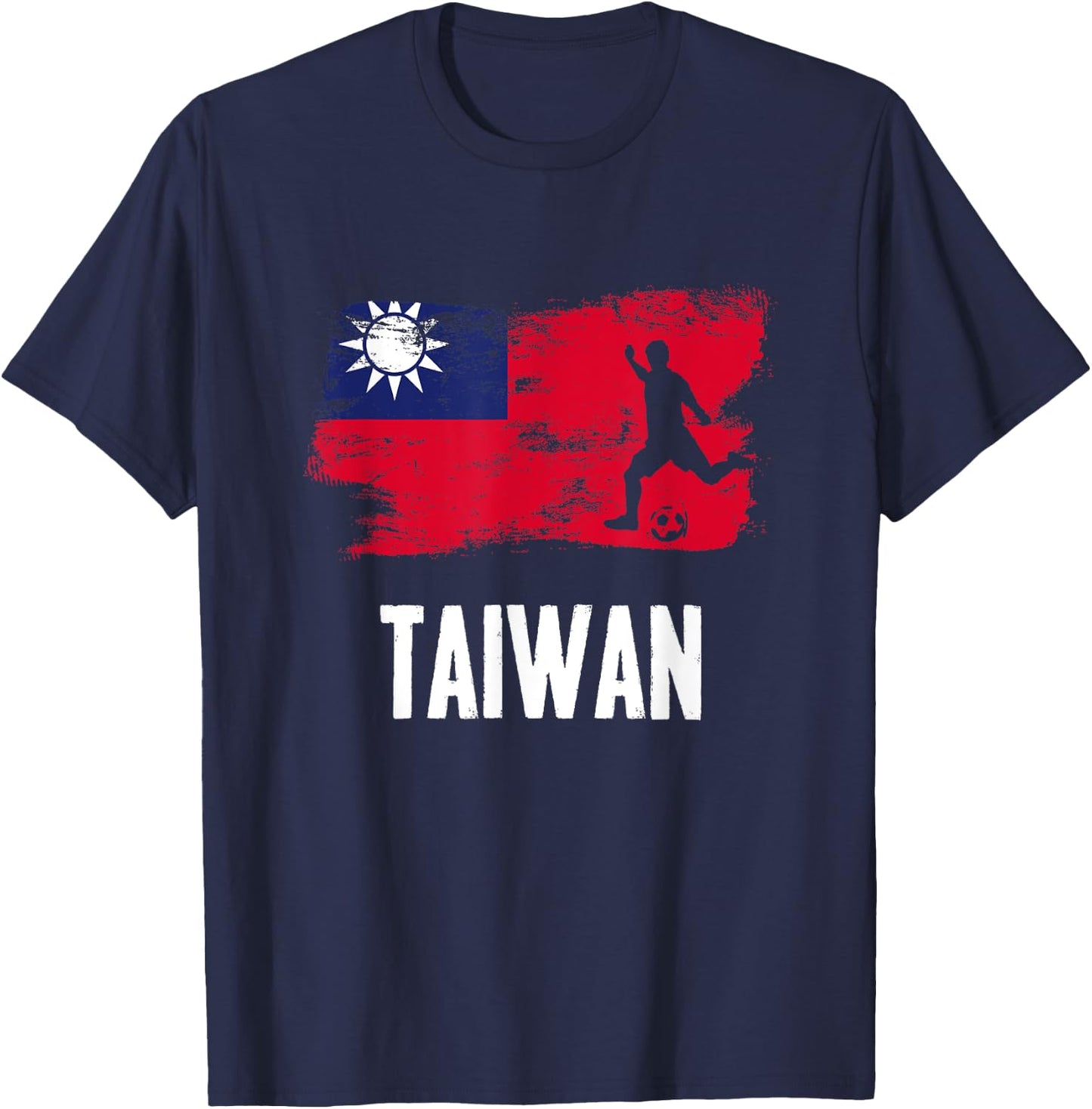 Taiwan Flag Jersey Taiwanese Soccer Team Taiwanese T-Shirt - T-Shirt | Navy
