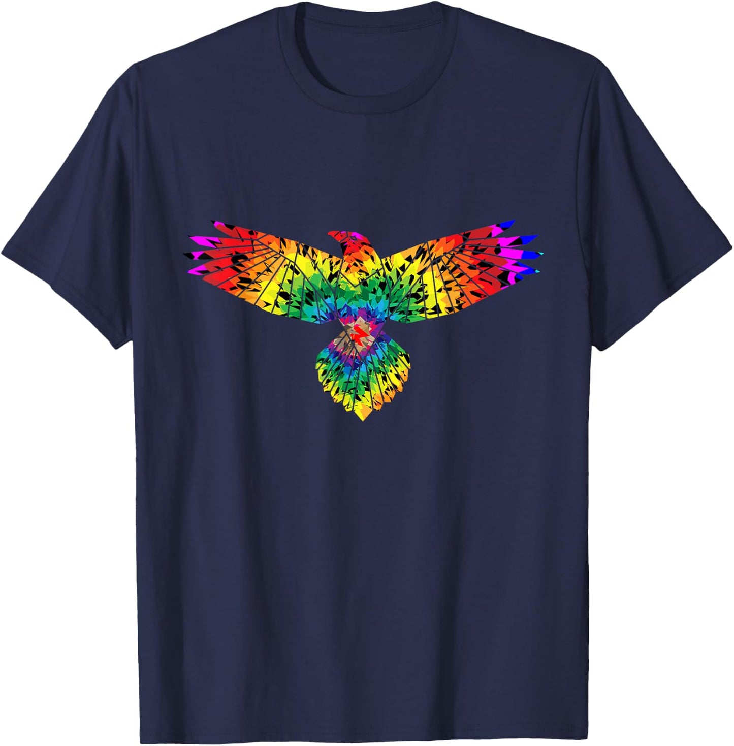Tie Dye Eagle Hippie 70s Vintage Eagle Lover T-Shirt - T-Shirt | Navy