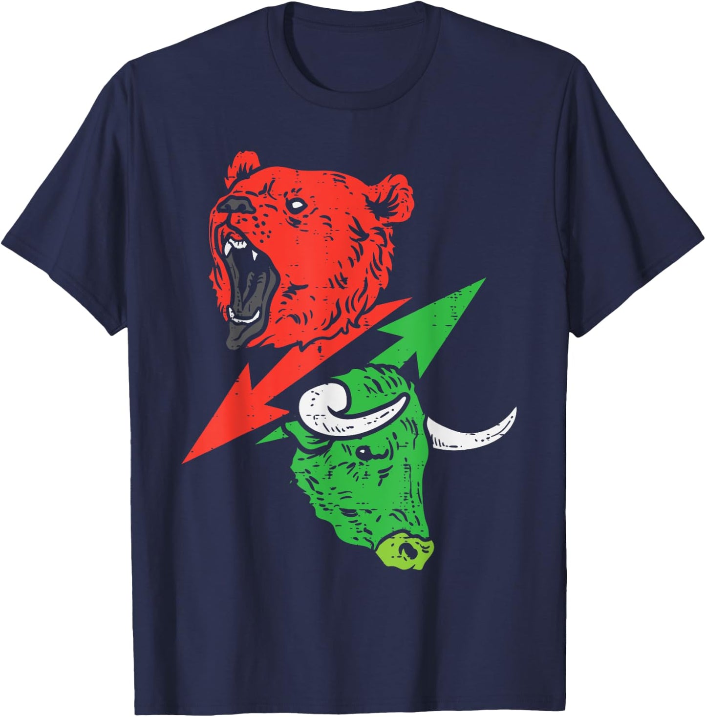 Bear And Bull Bearish Bullish Stocks Crypto Trading Trader T-Shirt - T-Shirt | Navy
