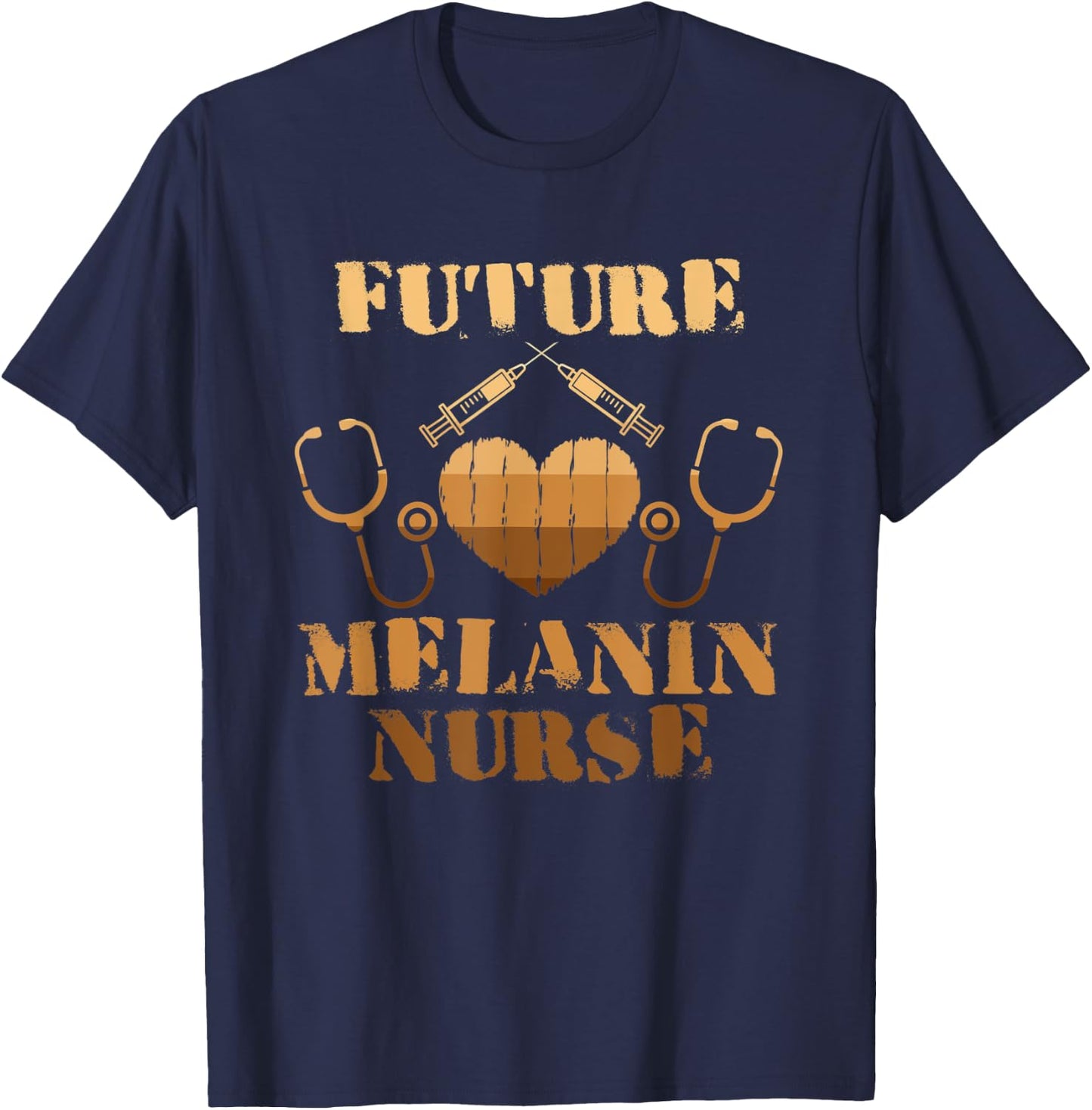 Future Melanin Nurse Melanin Black African Nurse Juneteenth T-Shirt - T-Shirt | Navy