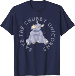 Save the Chubby Unicorns T-Shirt - T-Shirt | Navy