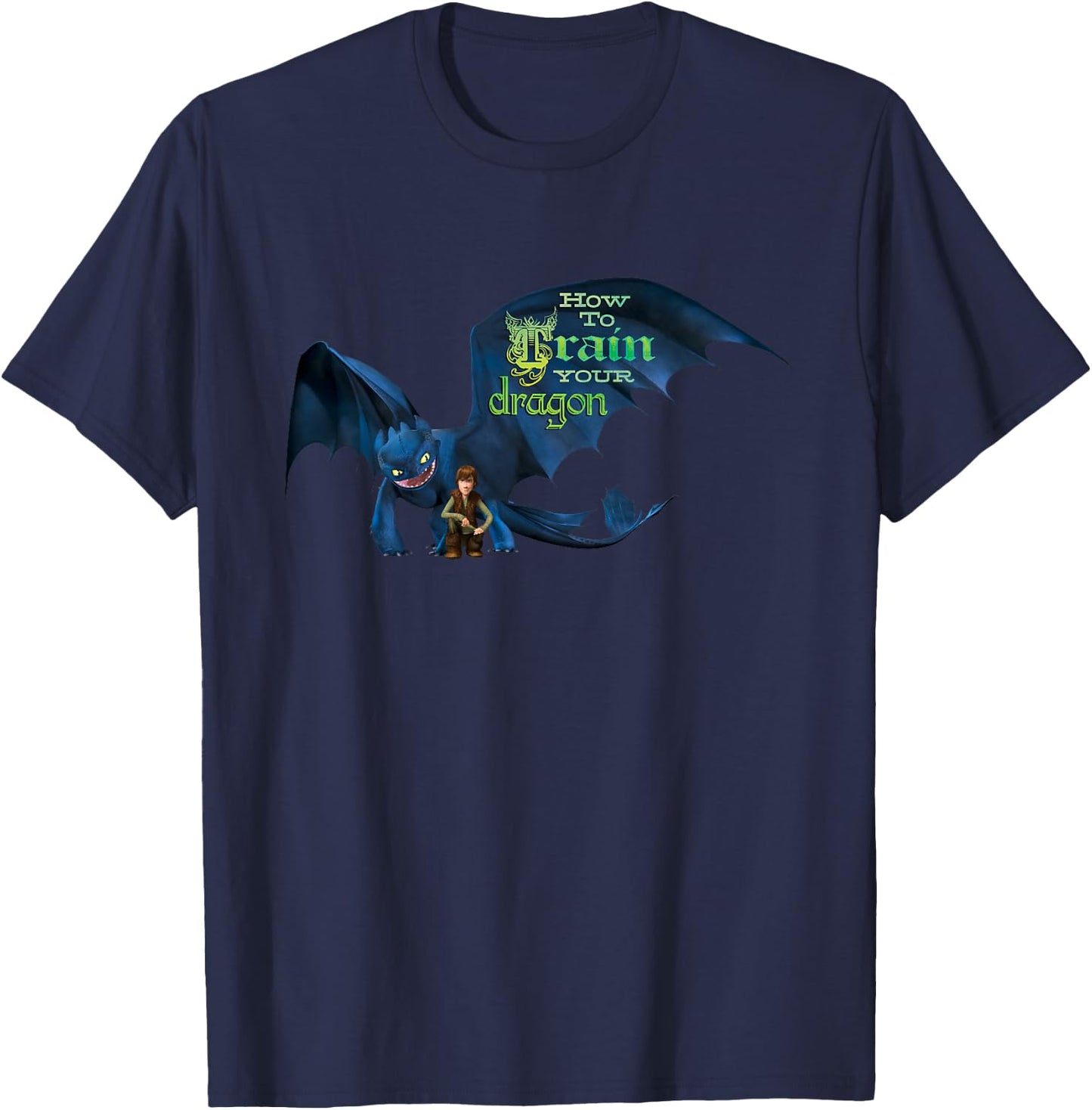 DreamWorks' Dragons: Toothless and Hiccup Title T-Shirt - T-Shirt | Navy