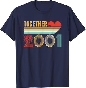 Together Since 2001 Shirt Her Couple Anniversary T-Shirt - T-Shirt | Navy