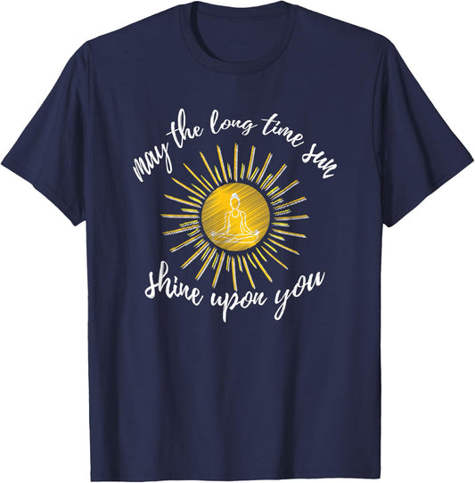 May The Long Time Sun Shine Upon You Kundalini Yoga T-Shirt - T-Shirt | Navy