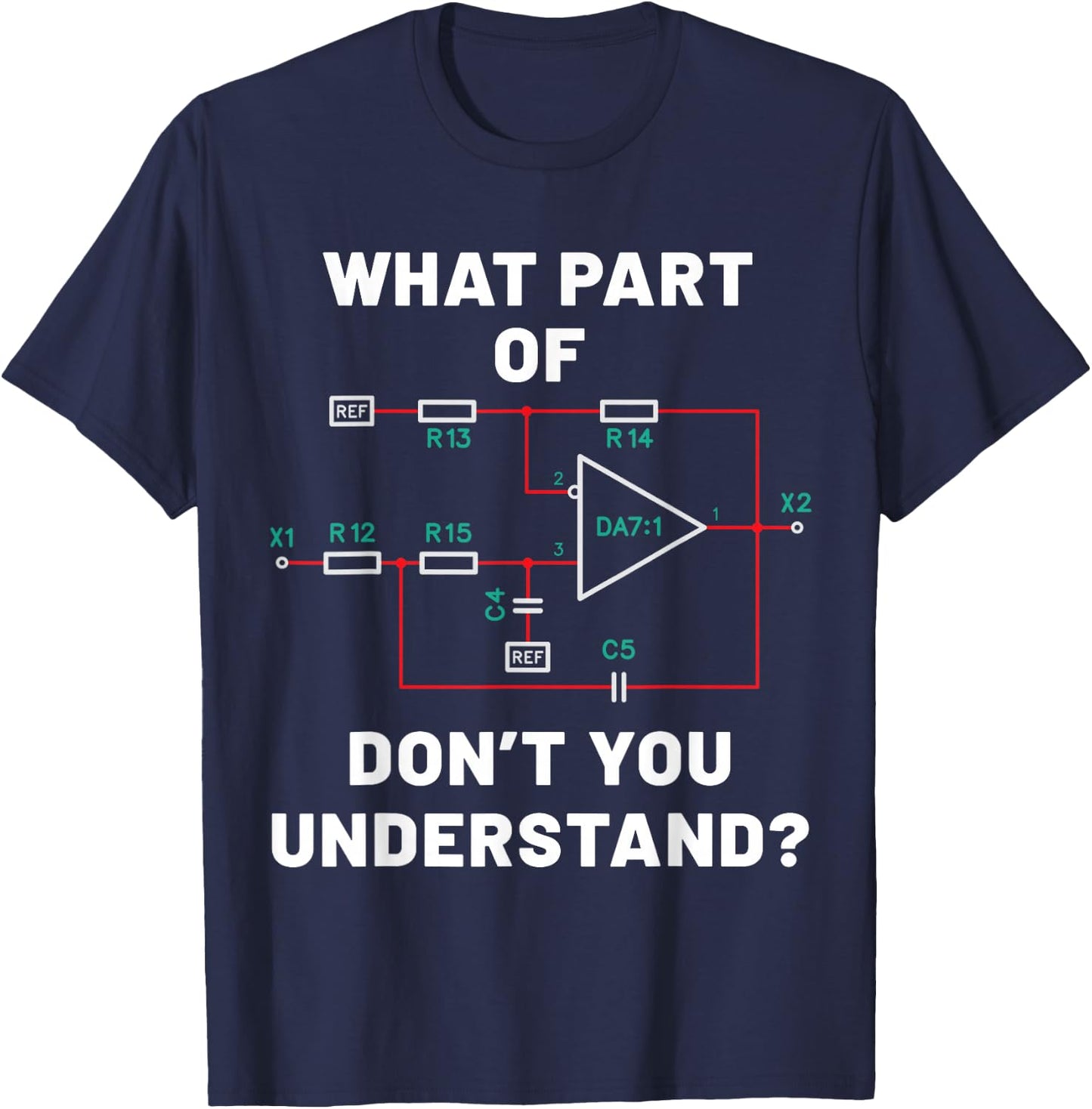 Electronic diagram Electrical engineer funny Gift T-Shirt - T-Shirt | Navy