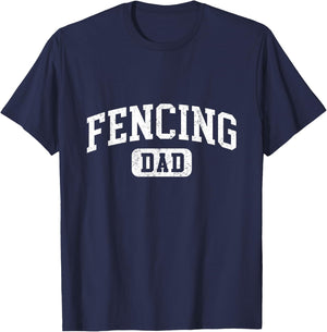 Fencing Dad Funny Lettering Style Fathers Day Daddy T-Shirt - T-Shirt | Navy