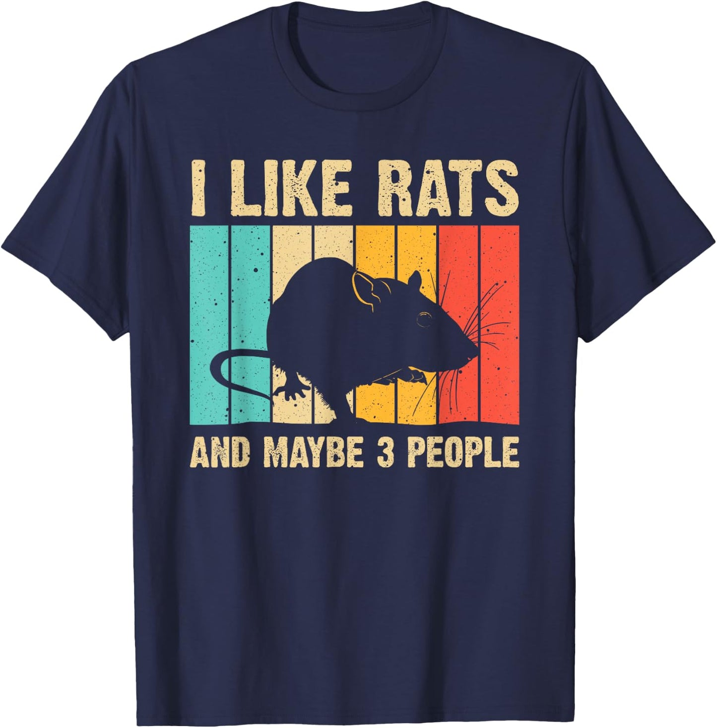 Funny Rat Design Rat Lover Men Women Mouse Rodent Introvert , Black T-Shirt - T-Shirt | Navy