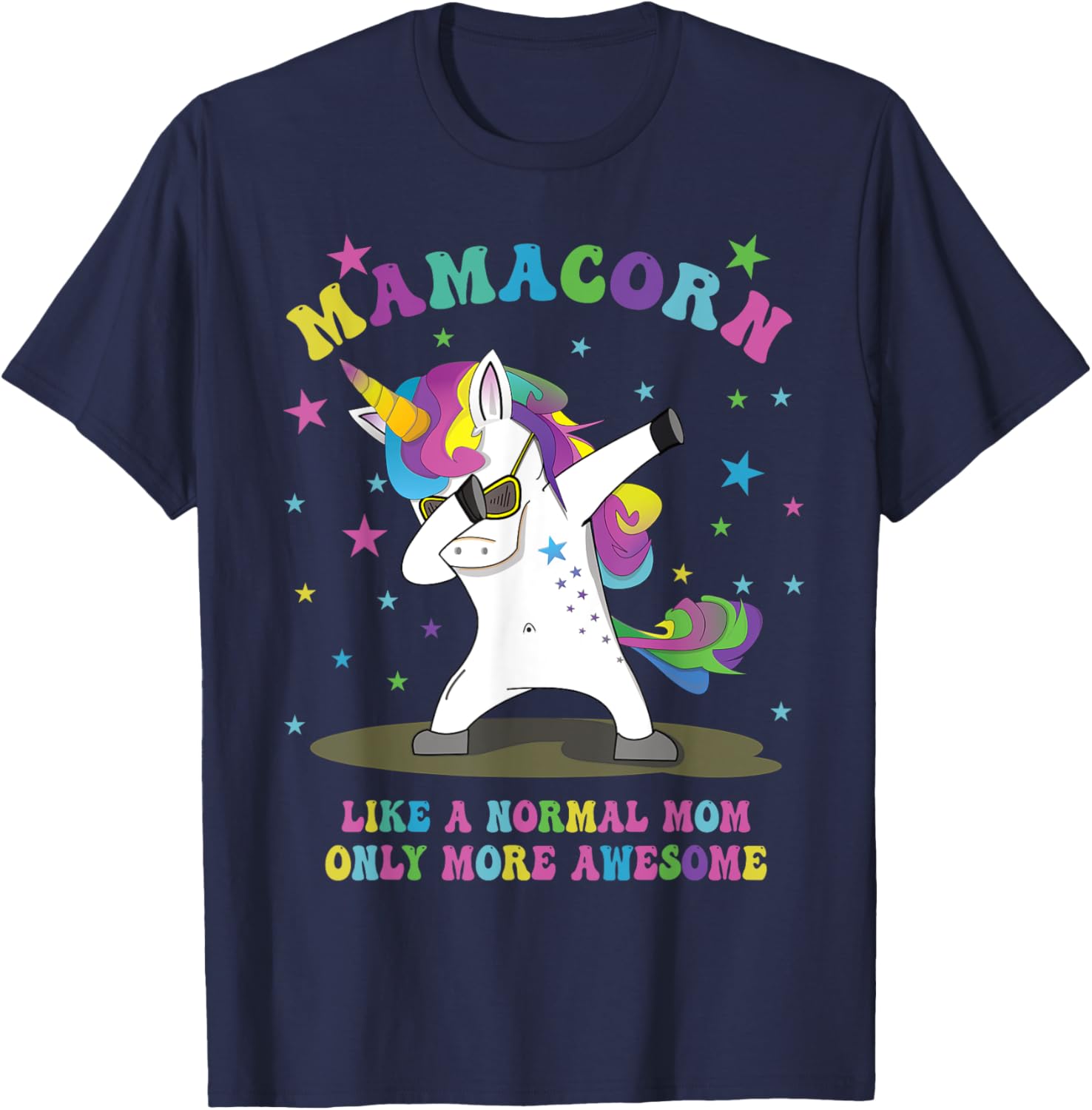 Funny Mamacorn Dabbing Unicorn Mother´s Day Mother Mom T-Shirt - T-Shirt | Navy