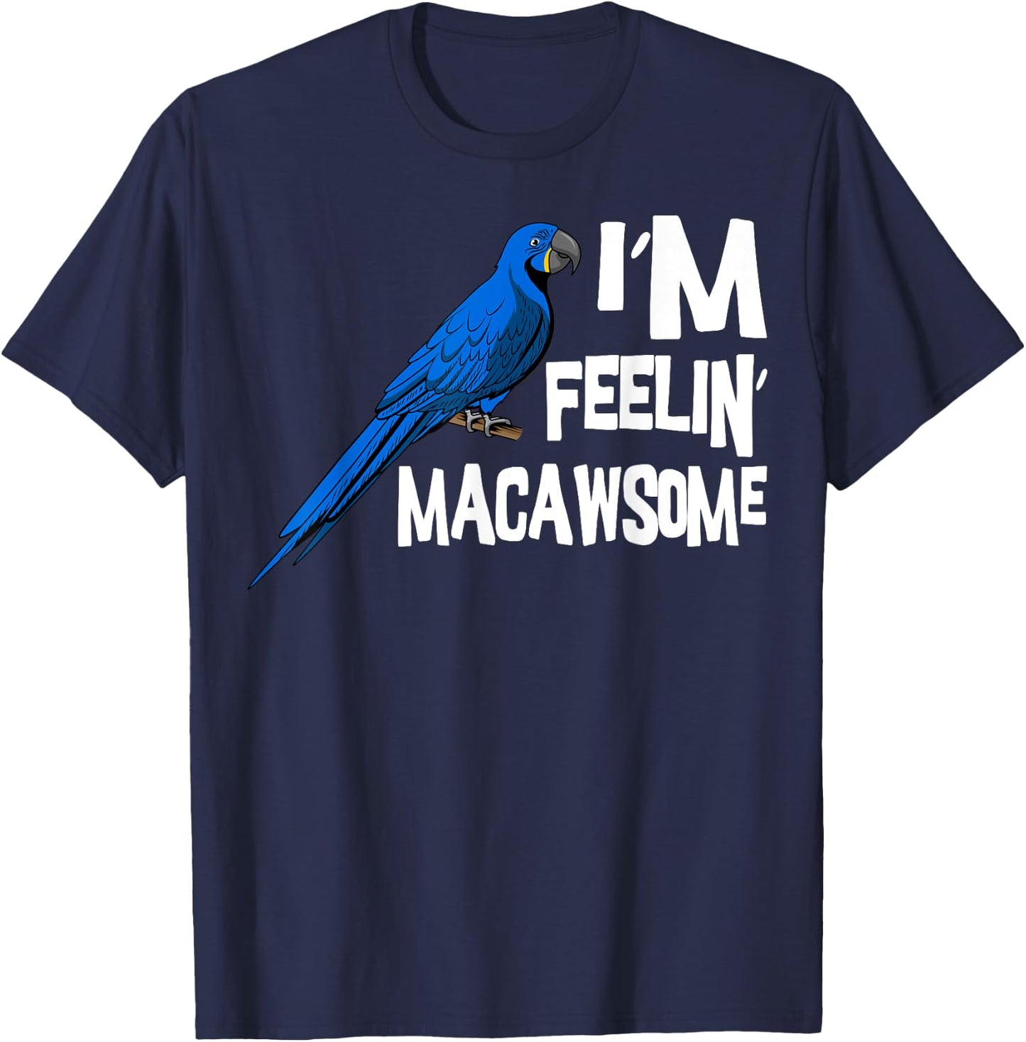 Macaw Parrot Blue Parakeet Tiel Quarrion Cage Bird Cockatoo T-Shirt - T-Shirt | Navy