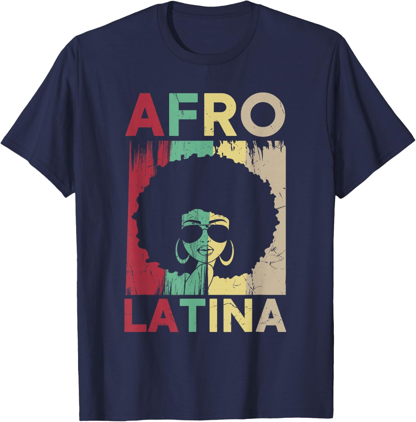 Afro Latina and Proud Shirt, Black Latinx Pride T-Shirt - T-Shirt | Navy