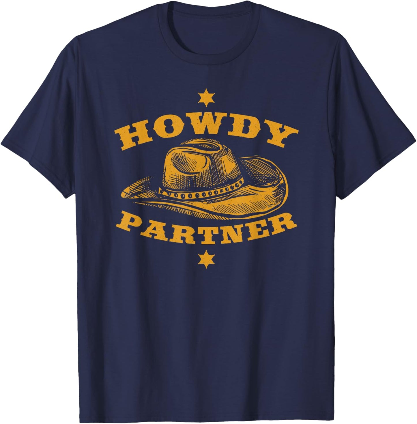 Howdy Partner Funny Cowboy Western T-Shirt - T-Shirt | Navy