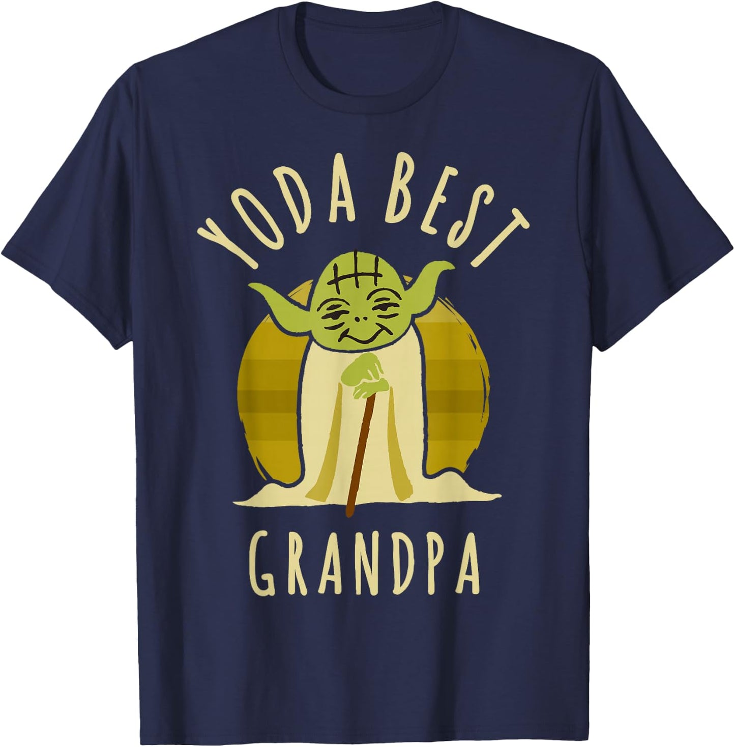 Star Wars Yoda Best Grandpa Cartoon Yoda T-Shirt - T-Shirt | Navy