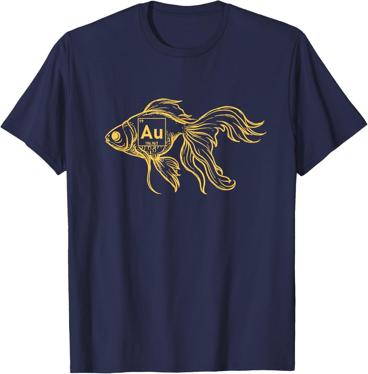 Science Teacher Chemistry Scientist Periodic Goldfish T-Shirt - T-Shirt | Navy