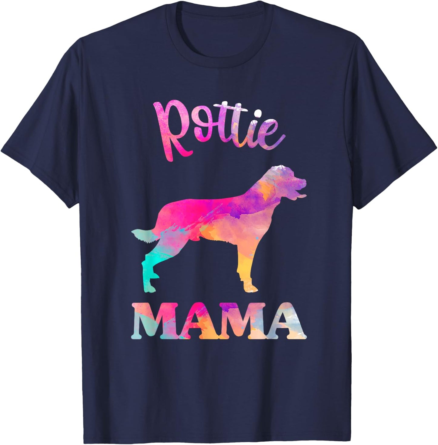 Rottie Rottweiler Mama Shirt Women, Mothers Day Dog Mom T-Shirt - T-Shirt | Navy