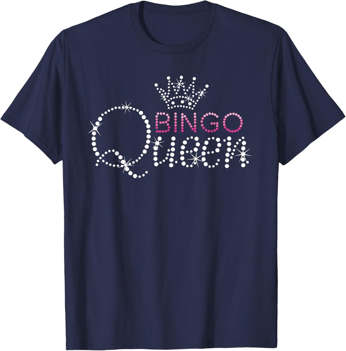 Cute Bingo Kiss Clubz Bingo Queen Bingo Player Funny Women's , Black, Small, Short Sleeve, Classic Fit T-Shirt - T-Shirt | Navy