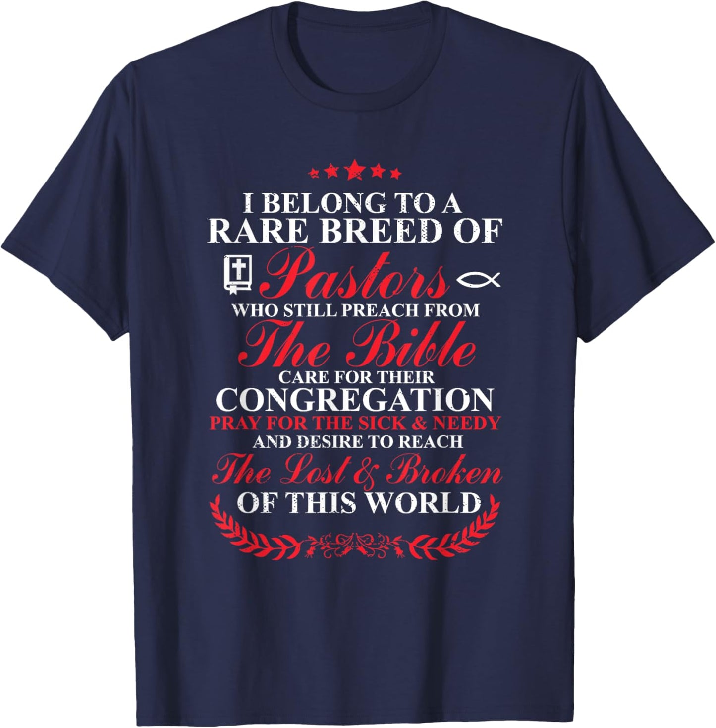 Christian I Belong To A Rare Breed Of Pastors T-Shirt - T-Shirt | Navy
