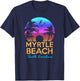 Myrtle Beach South Carolina Vacation Vintage Sunset Graphic T-Shirt - T-Shirt | Navy