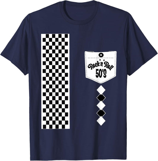 Rockabilly Bowling 50s Sock Hop Costumes Greaser Retro 1950s T-Shirt - T-Shirt | Navy
