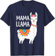 Mama Llama Funny Mother's Day Shirt Women Mom Birthday T-Shirt - T-Shirt | Navy