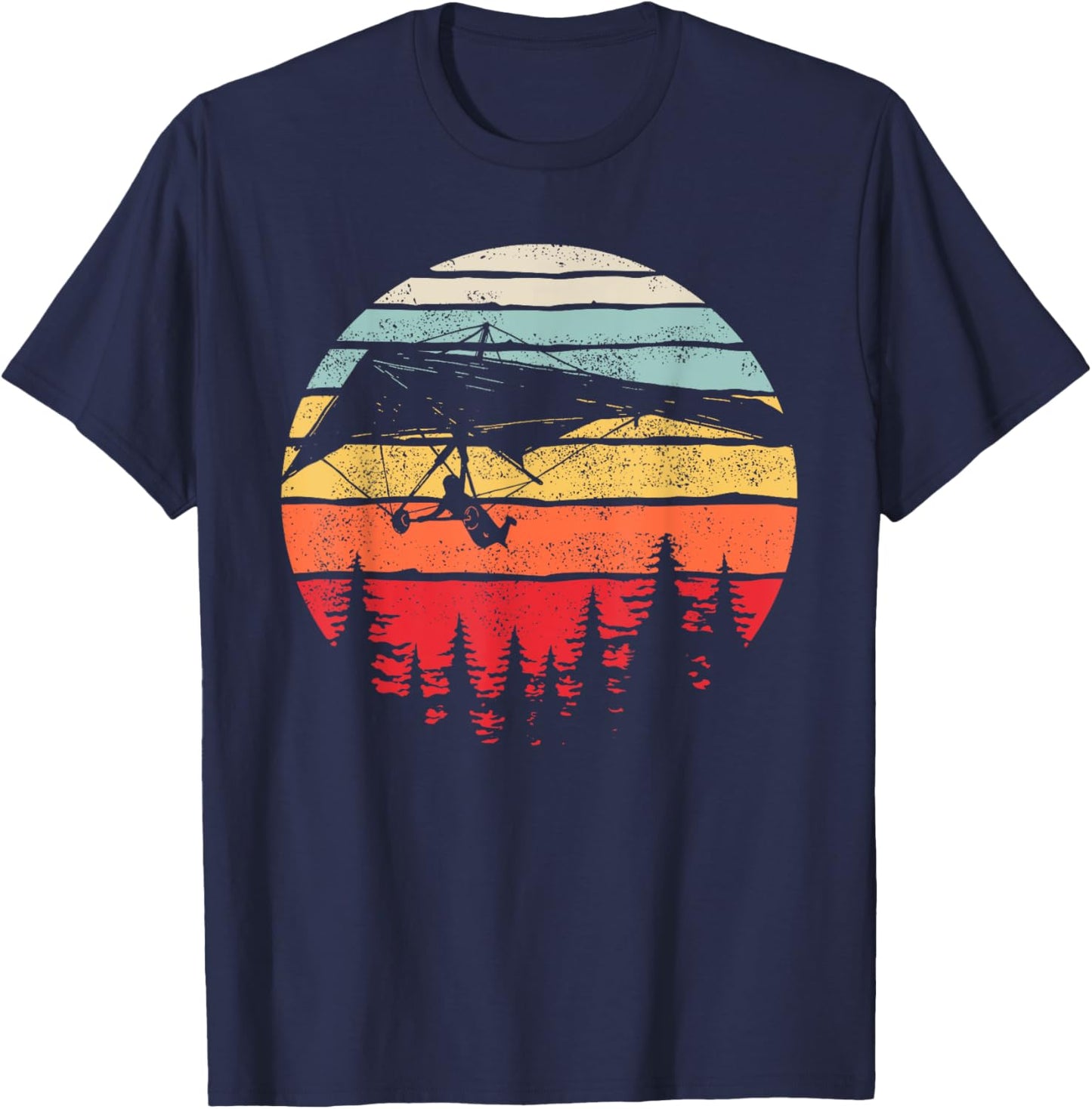 Vintage Retro Hang Gliding Shirt Hang Glider Gift T-Shirt - T-Shirt | Navy