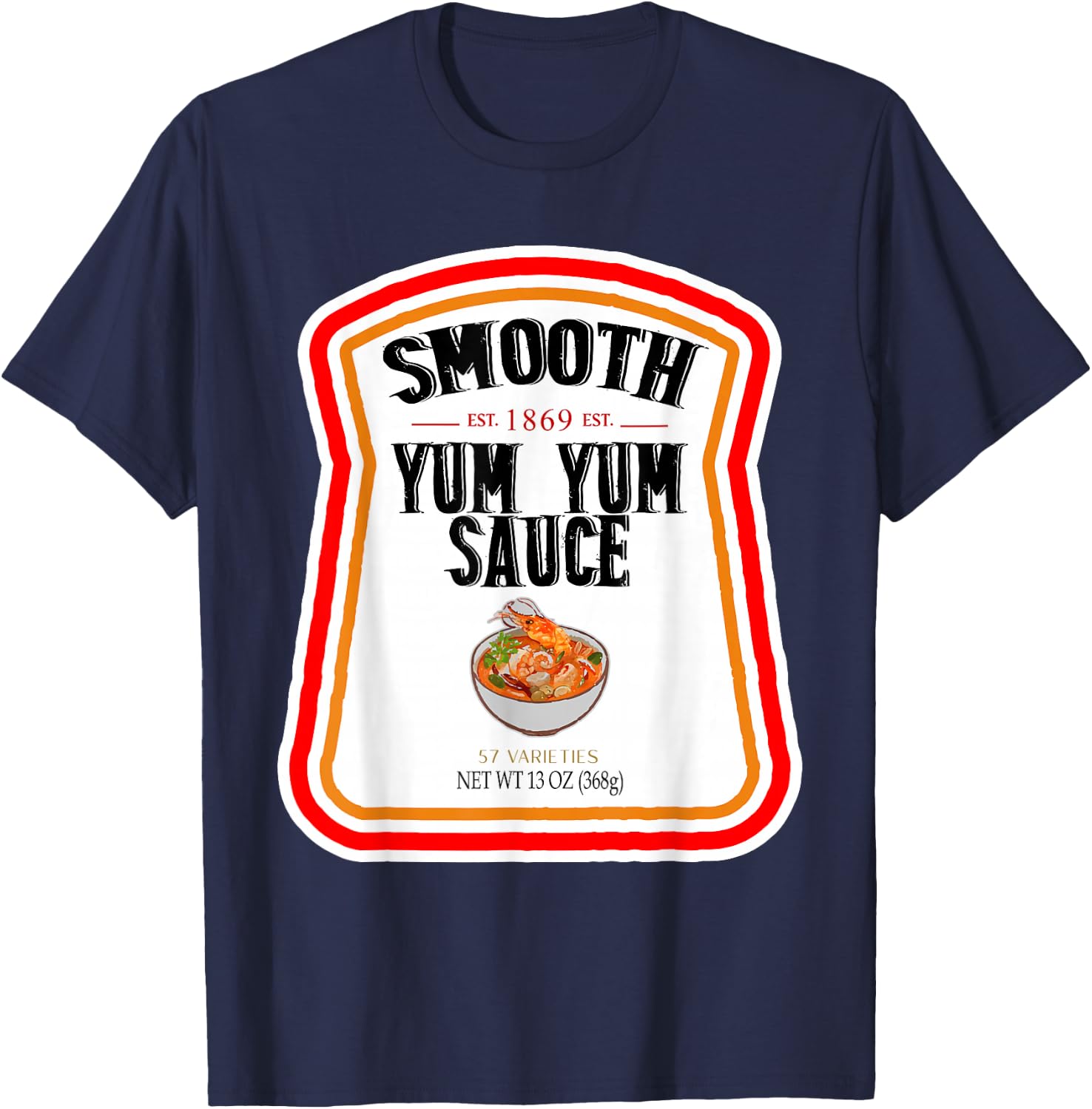 Smooth Yumyum Bottle Label Halloween 2024 Couples Costume T-Shirt - T-Shirt | Navy