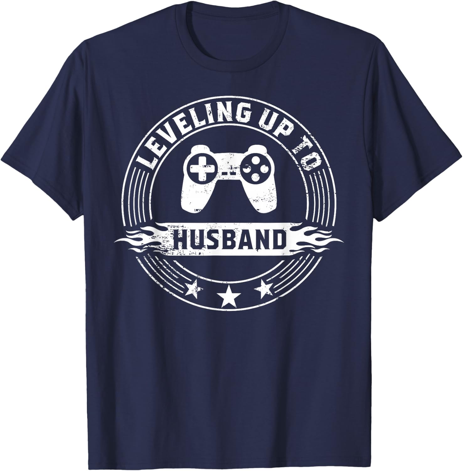 Gamer Engagement gift, Leveling Up To Husband design T-Shirt - T-Shirt | Navy