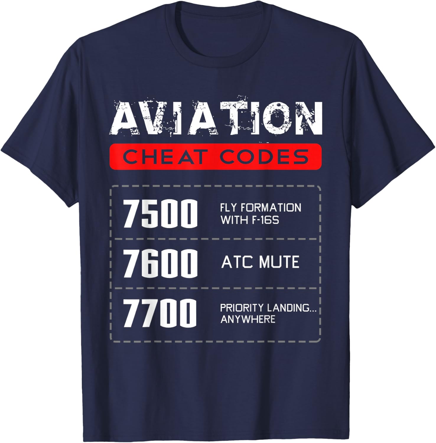 Aviation Cheat Codes Gift, Aviation Gift, Pilogift T-Shirt - T-Shirt | Navy