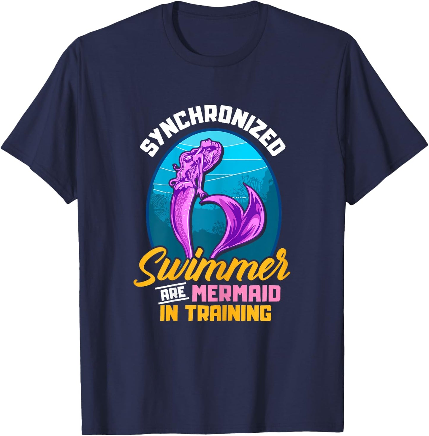 Synchronized Swimming Mermaid Mermaids costume dress T-Shirt - T-Shirt | Navy
