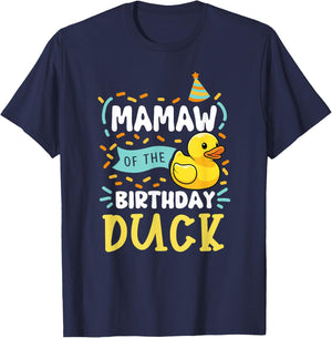 Mamaw of The Birthday Duck Boy Rubber Duck Bday Family T-Shirt - T-Shirt | Navy