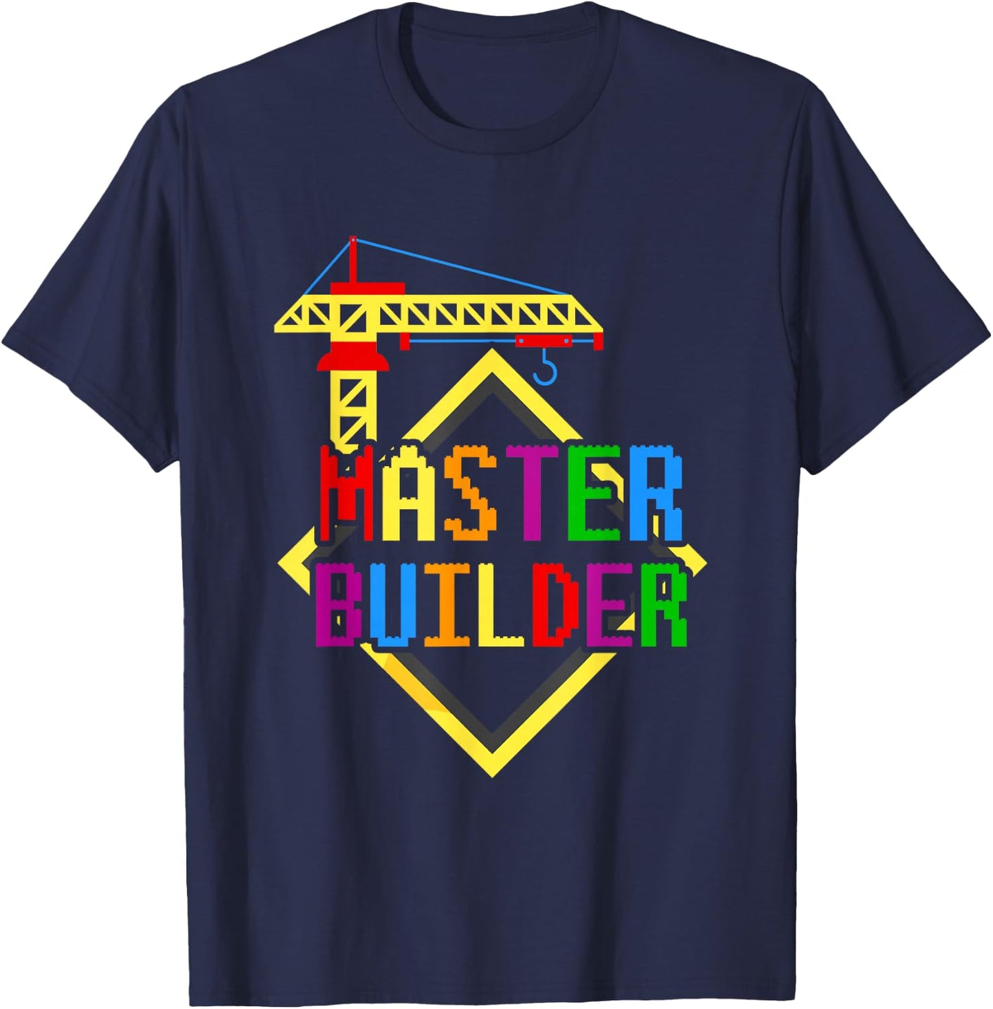 Master Builder Engineer Building Blocks Bricks Bricklayer T-Shirt - T-Shirt | Navy