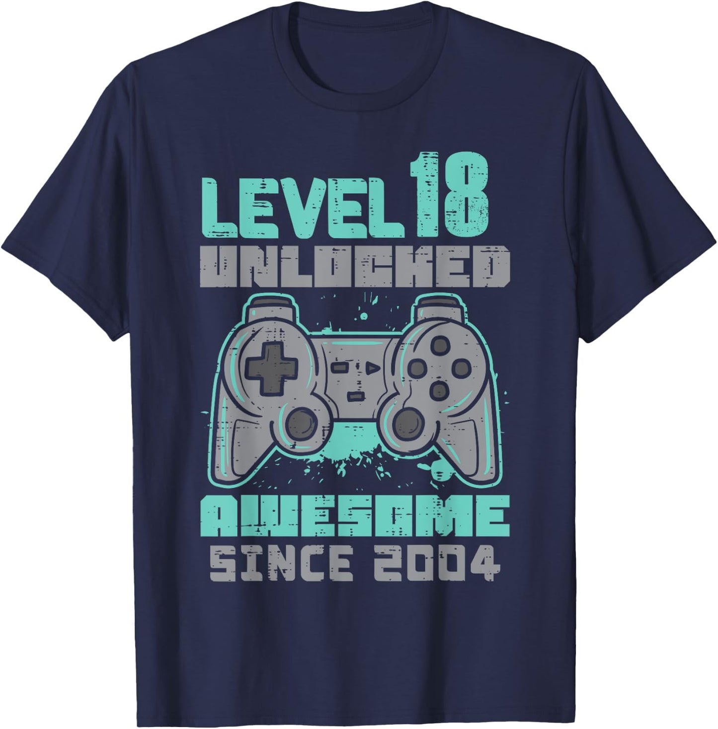 Level 18 Unlocked Born In 2001 Gamer 18th Birthday Him Men T-Shirt - T-Shirt | Navy