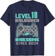 Level 18 Unlocked Born In 2001 Gamer 18th Birthday Him Men T-Shirt - T-Shirt | Navy