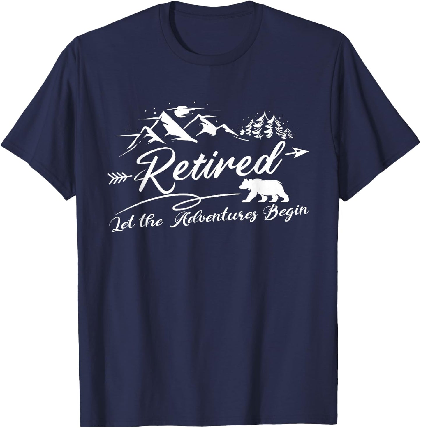 Retired Let the Adventure begins Retire T-Shirt - T-Shirt | Navy