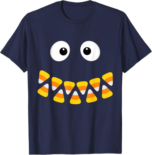 Cute Candy Corn Face For Halloween Costume T-Shirt - T-Shirt | Navy