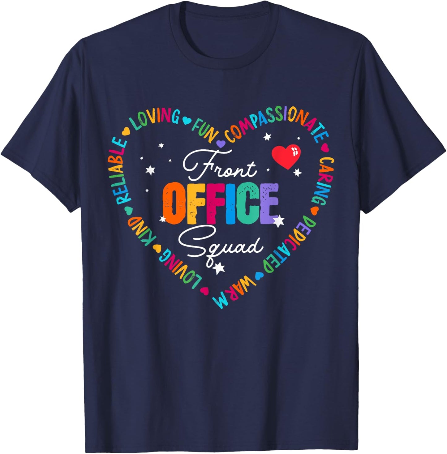 Cute School Secretary Admin Appreciation Front Office Squad T-Shirt - T-Shirt | Navy
