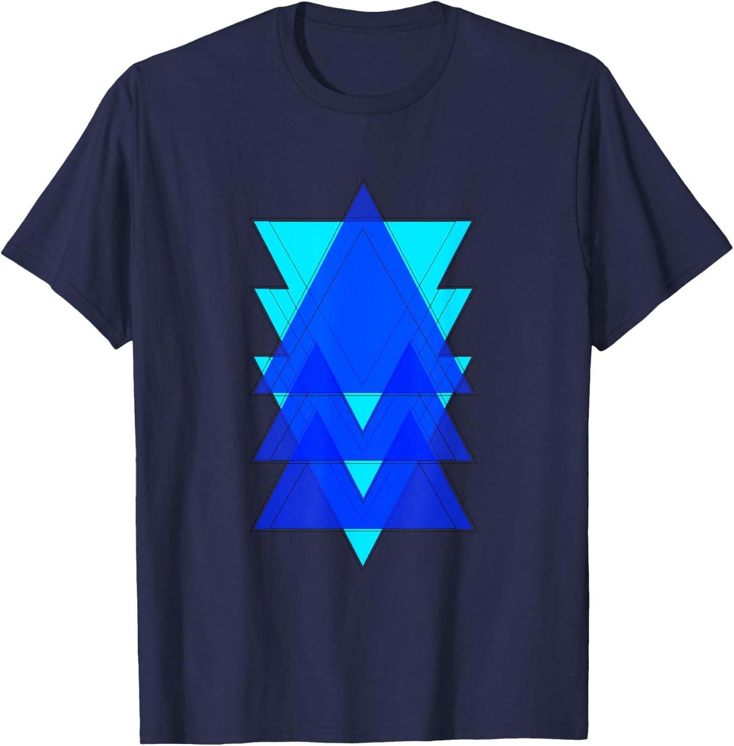 Triangle Pattern Design T-Shirt - T-Shirt | Navy