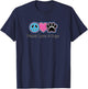 Peace Love & Dogs peace sign heart paw print dog lover T-Shirt - T-Shirt | Navy