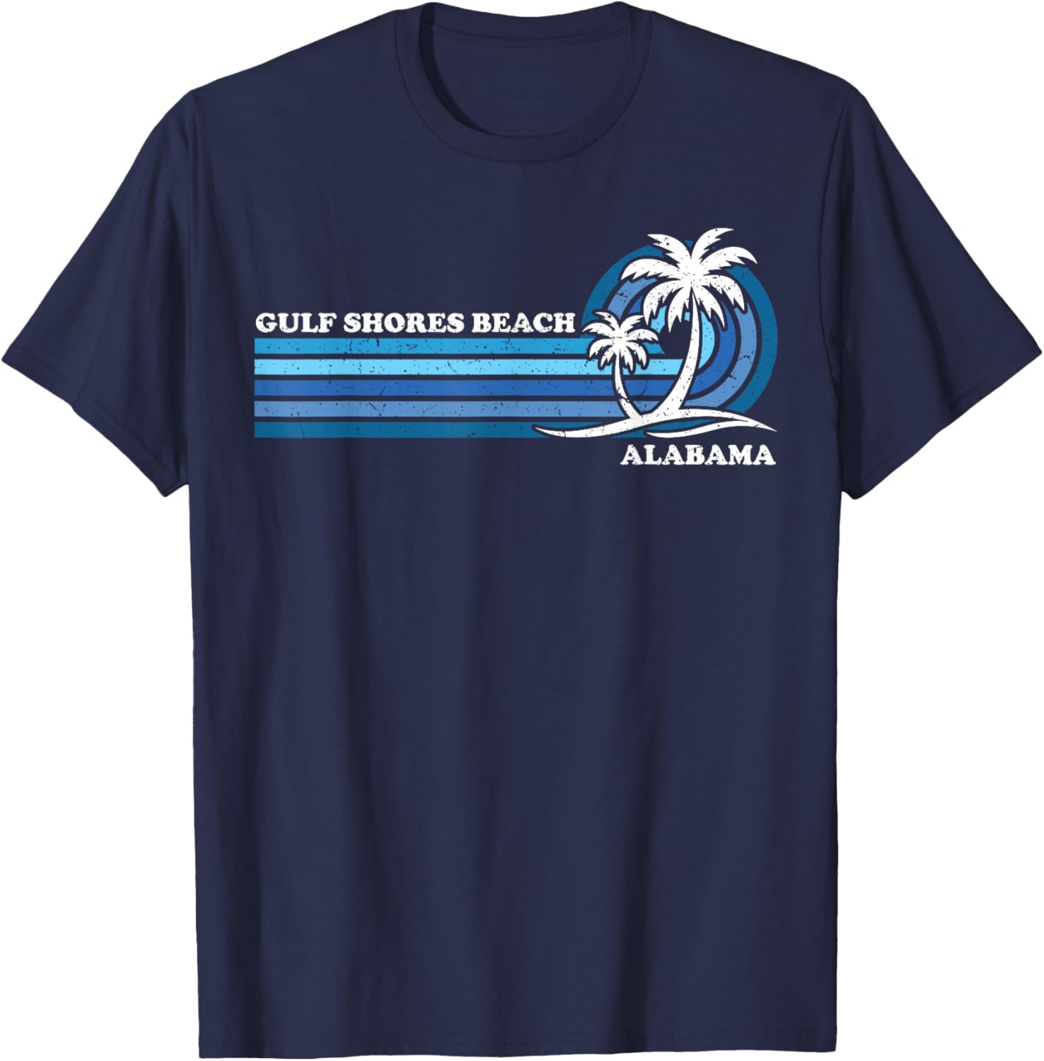 Retro Vintage Family Vacation Alabama Gulf Shores Beach Men Women Kids T-Shirt - T-Shirt | Navy