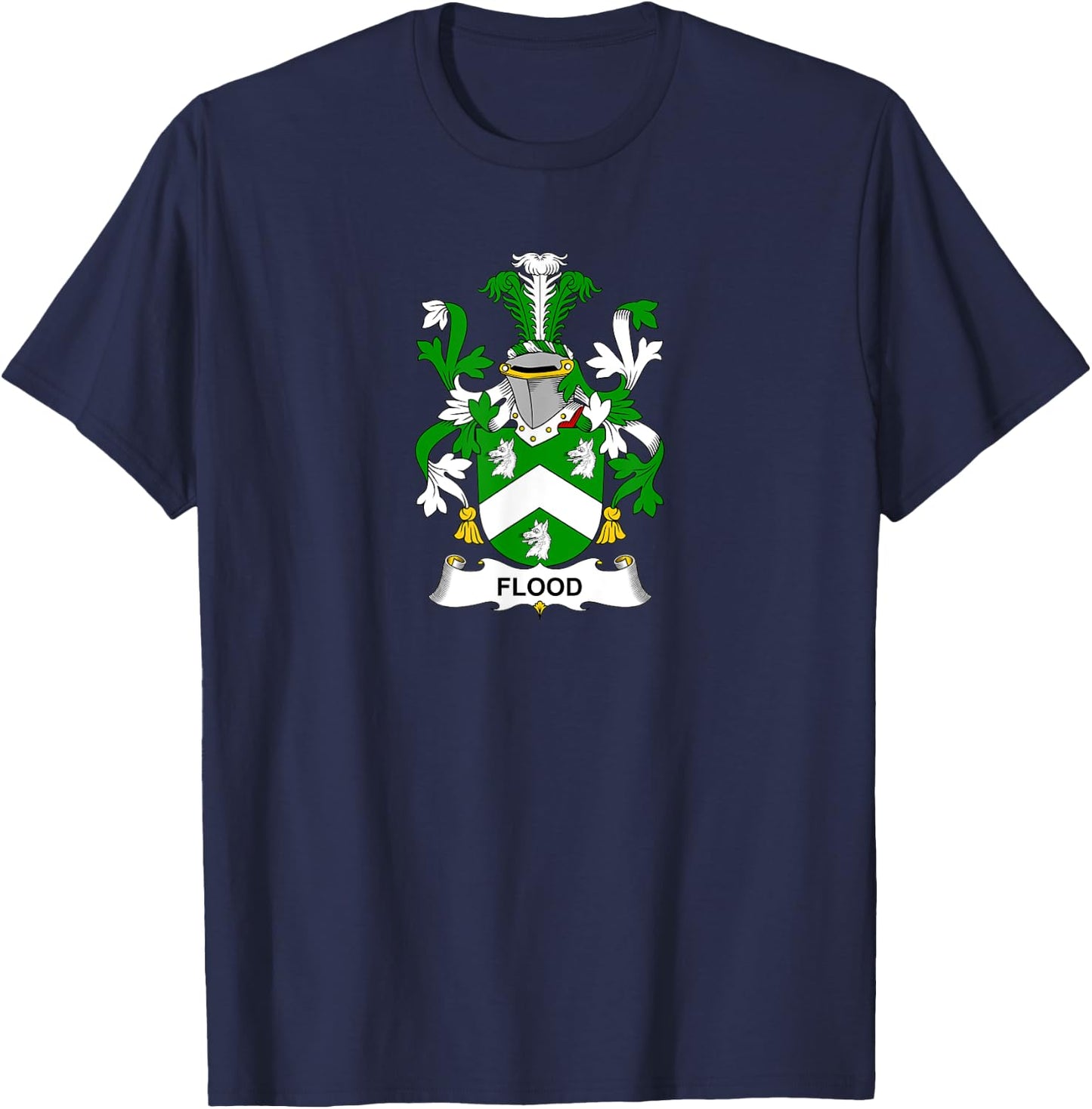 Flood Coat of Arms - Family Crest T-Shirt - T-Shirt | Navy