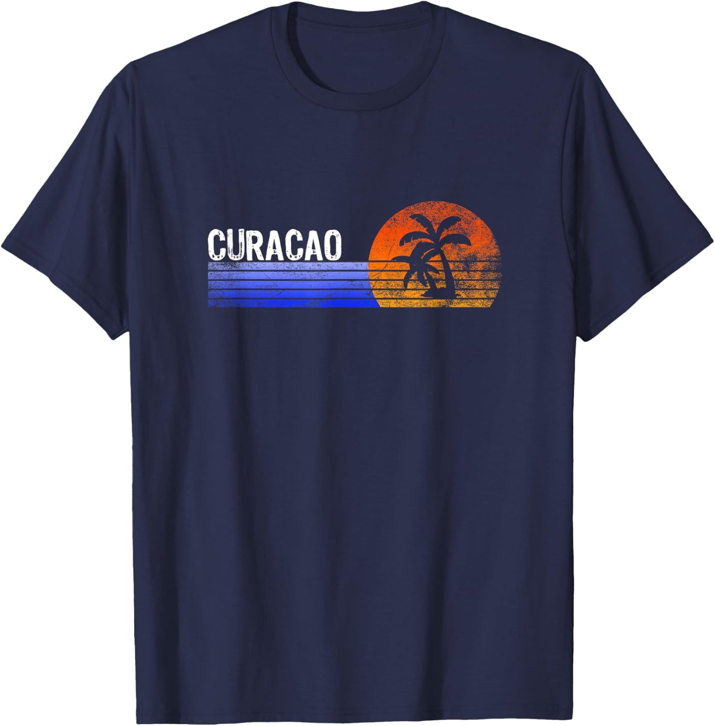 Curacao Vacation Retro Souvenir Sunset Vintage Trip Curacao T-Shirt - T-Shirt | Navy