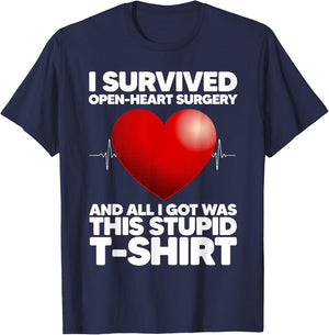 Funny Open Heart Surgery Art Women Heart Transplant T-Shirt - T-Shirt | Navy