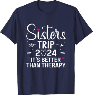 Sisters Trip 2024 Weekend Vacation Lover Girls Road Trip T-Shirt - T-Shirt | Navy