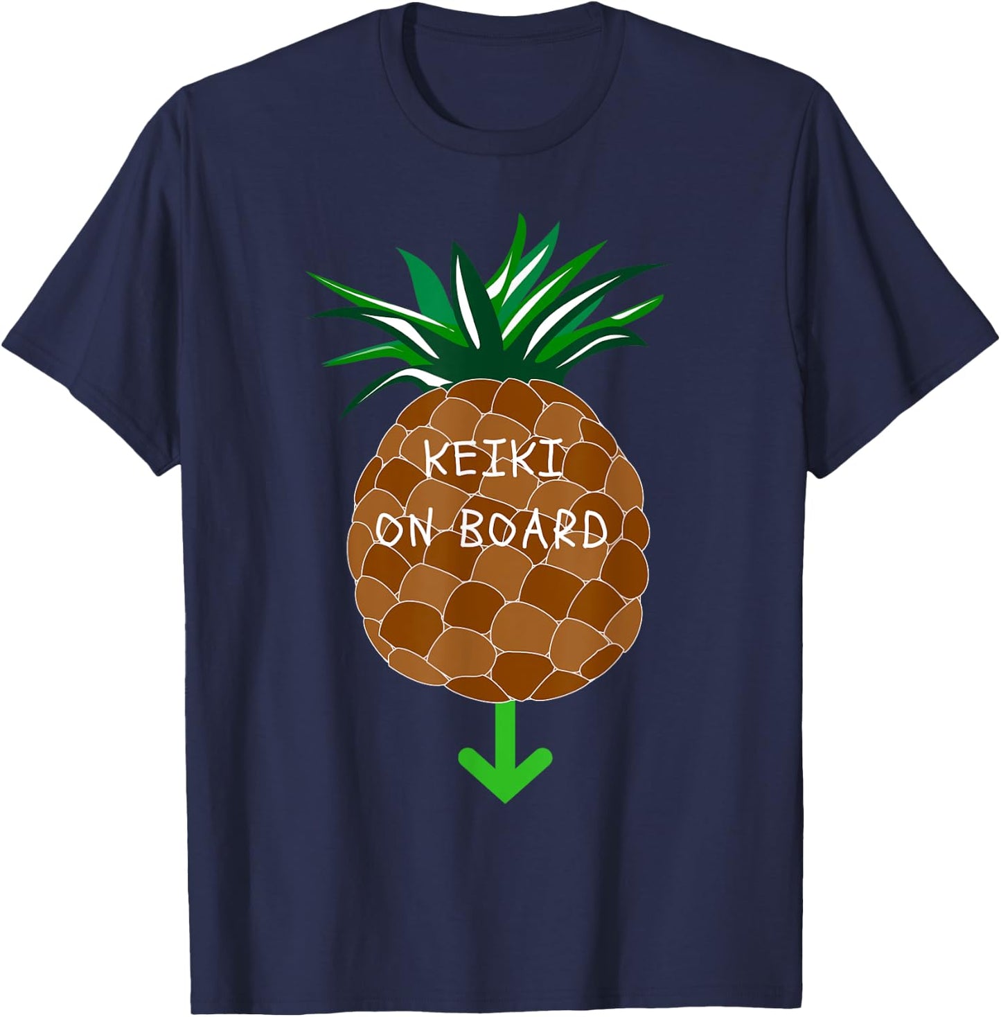 Keiki on Board Pineapple Hawaii Hawaiian Pregnancy Ohana T-Shirt - T-Shirt | Navy