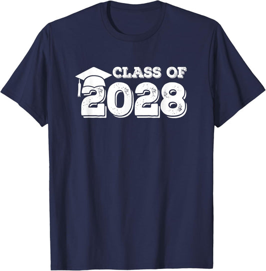 Class of 2028 Shirt Senior Graduation 2028 T-Shirt - T-Shirt | Navy
