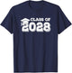 Class of 2028 Shirt Senior Graduation 2028 T-Shirt - T-Shirt | Navy