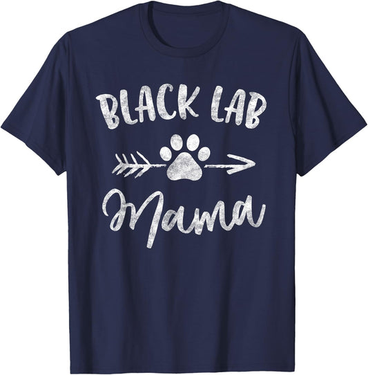 Black Lab Mama Labrador Retriever Lover Gifts Dog Mom Mother Women Girls Kids T-Shirt - T-Shirt | Navy