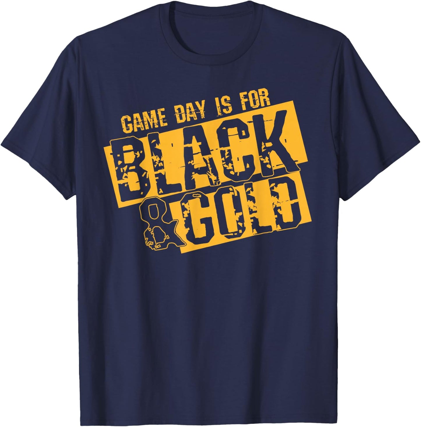 Black Gold Game Day Group Shirt for High School Football T-Shirt - T-Shirt | Navy