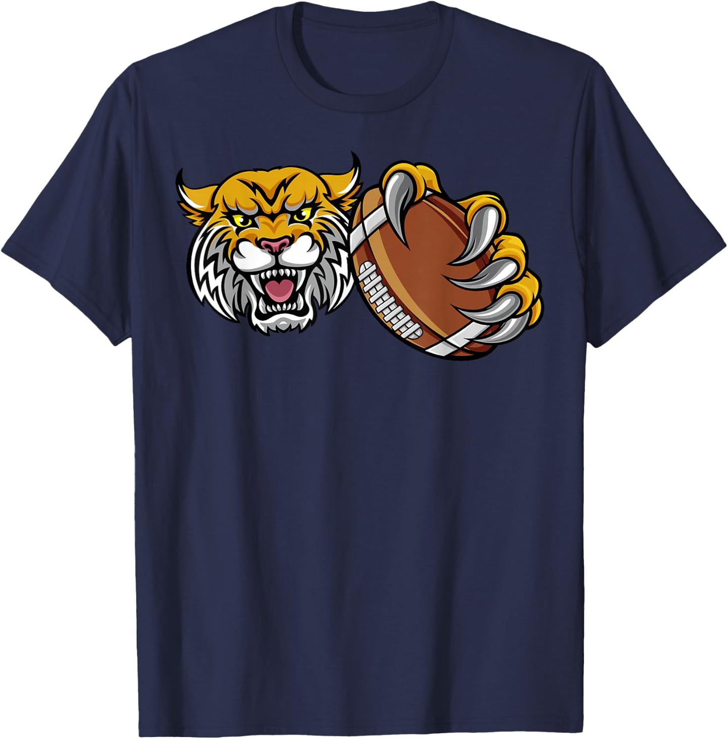 Wildcat Holding American Football Ball T-Shirt - T-Shirt | Navy